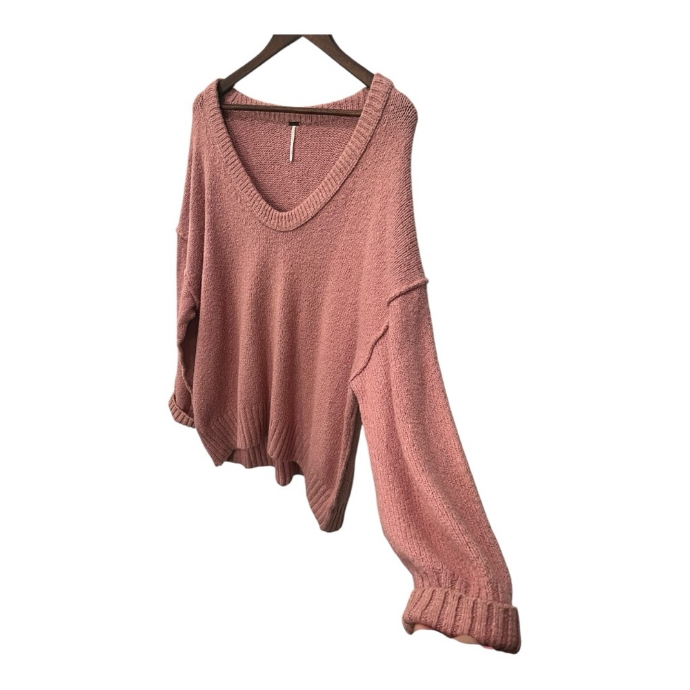 FREE PEOPLE BROOKSIDE ALPINE ROSE OVERSIZED KNIT TUNIC SWEATER SIZE MEDIUM - Picture 8 of 16